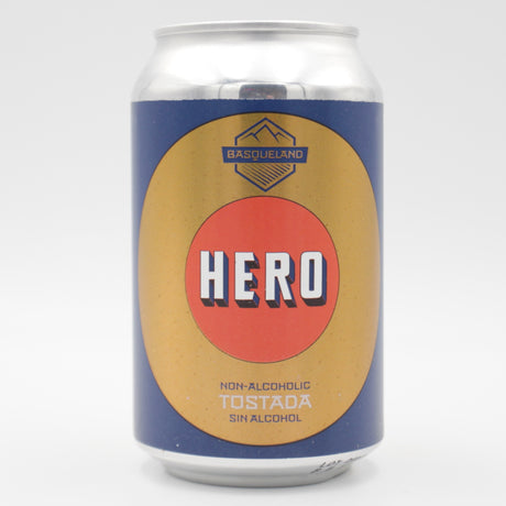This is a can of Basqueland - Hero: Tosdada - 0.5% (330ml). It is a Red / Amber Ale craft beer available to buy from Ghost Whale, voted London's best craft beer shop.