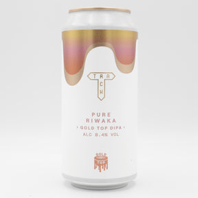 This is a can of Track - Gold Top: Pure Riwaka - 8.4% (440ml). It is a Double IPA craft beer available to buy from Ghost Whale, voted London's best craft beer shop.