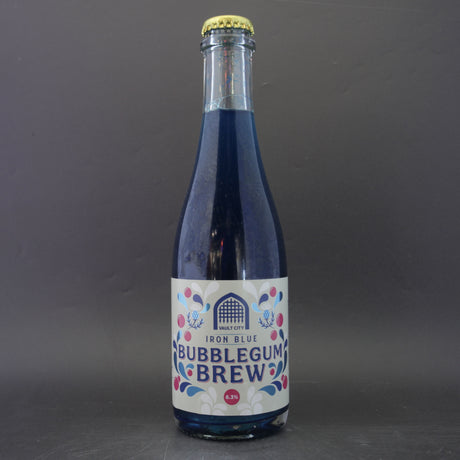 This is a bottle of Vault City - Bubblegum Brew - 6.3% (375ml). It is a Sour craft beer available to buy from Ghost Whale, voted London's best craft beer shop.