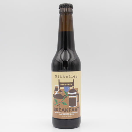 This is a bottle of Mikkeller - Beer Geek Breakfast - 7.5% (330ml). It is a Imperial Stout / Porter craft beer available to buy from Ghost Whale, voted London's best craft beer shop.