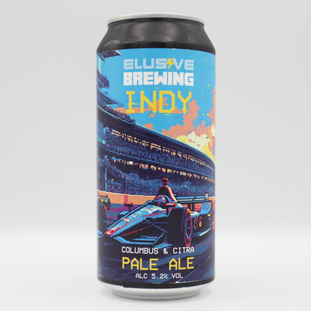 This is a can of Elusive Brewing - Indy - 5.2% (440ml). It is a Pale Ale craft beer available to buy from Ghost Whale, voted London's best craft beer shop.