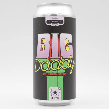This is a can of OSO Brewing / Lervig - Big Daddy - 12% (440ml). It is a Imperial Stout / Porter craft beer available to buy from Ghost Whale, voted London's best craft beer shop.
