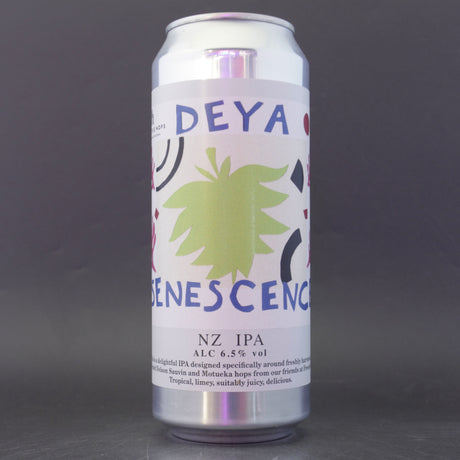 This is a can of DEYA - Senescence - 6.5% (500ml). It is a IPA craft beer available to buy from Ghost Whale, voted London's best craft beer shop.