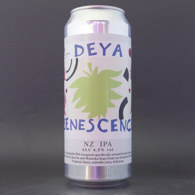 This is a can of DEYA - Senescence - 6.5% (500ml). It is a IPA craft beer available to buy from Ghost Whale, voted London's best craft beer shop.
