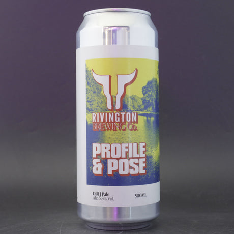 This is a can of Rivington - Profile & Pose - 5.5% (500ml). It is a Pale Ale craft beer available to buy from Ghost Whale, voted London's best craft beer shop.