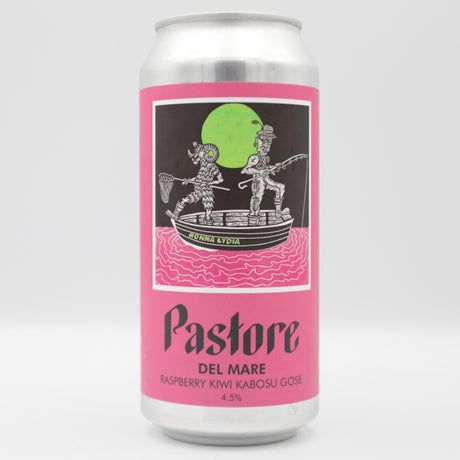 This is a can of Pastore - Del Mare: Raspberry, Kiwi, Kabosu - 4.5% (440ml). It is a Sour craft beer available to buy from Ghost Whale, voted London's best craft beer shop.