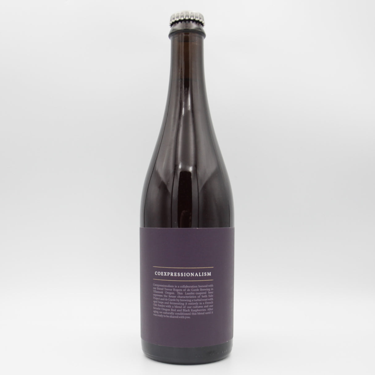 This is a sharing bottle of Side Project / De Garde - Coexpressionalism Rouge Noir - 7% (750ml). It is a Wild Ale craft beer available to buy from Ghost Whale, voted London's best craft beer shop.