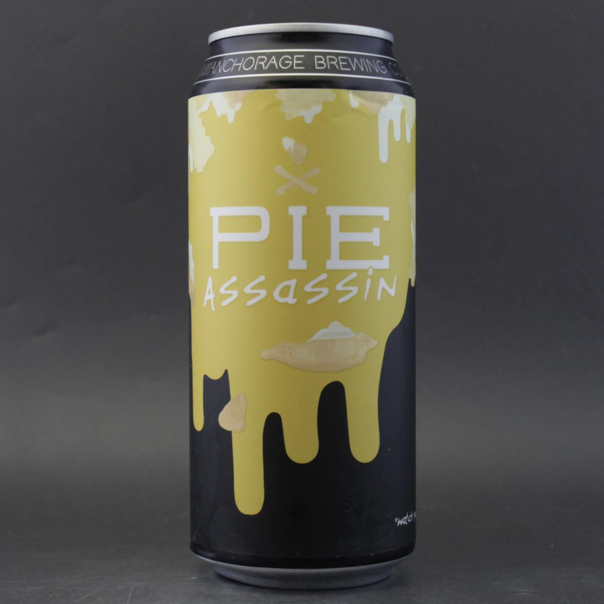 This is a can of Anchorage - Double Pie Assassin - 8.4% (473ml). It is a Double IPA craft beer available to buy from Ghost Whale, voted London's best craft beer shop.