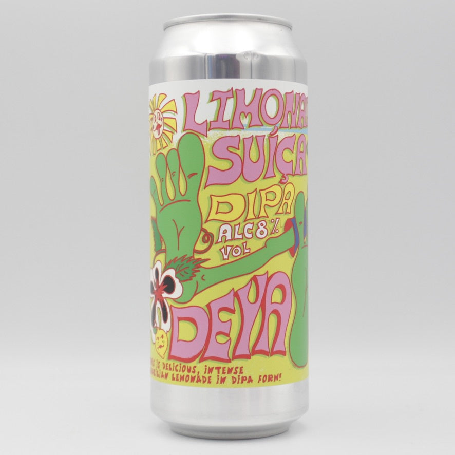 This is a can of DEYA - Limonata Suíça - 8% (500ml). It is a Double IPA craft beer available to buy from Ghost Whale, voted London's best craft beer shop.