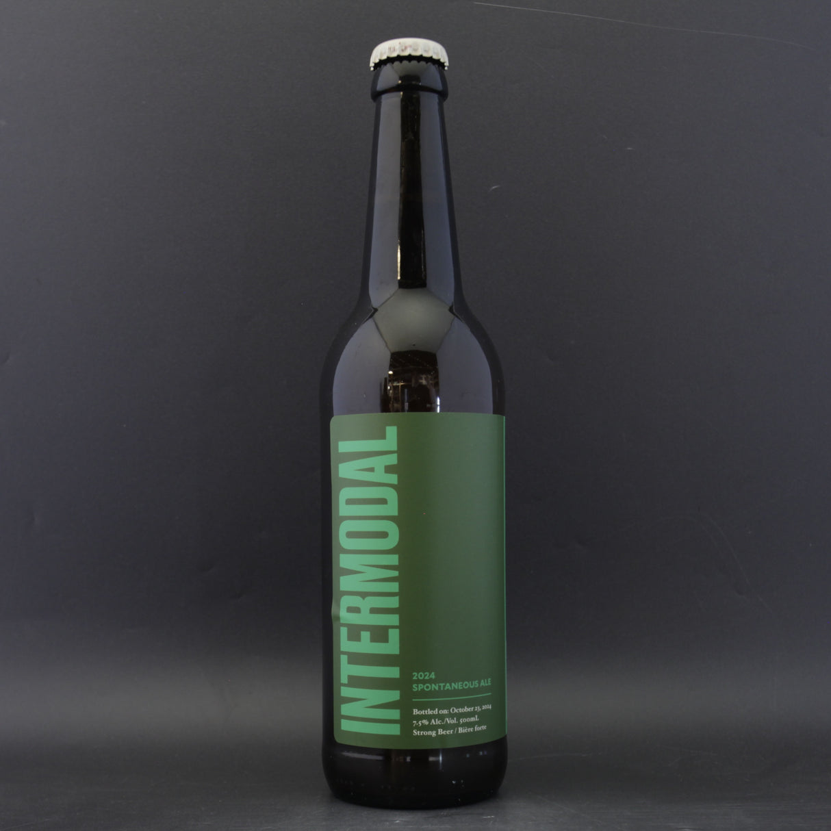 This is a bottle of Bellwoods - Intermodal 2024 - 7.5% (500ml). It is a Wild Ale craft beer available to buy from Ghost Whale, voted London's best craft beer shop.