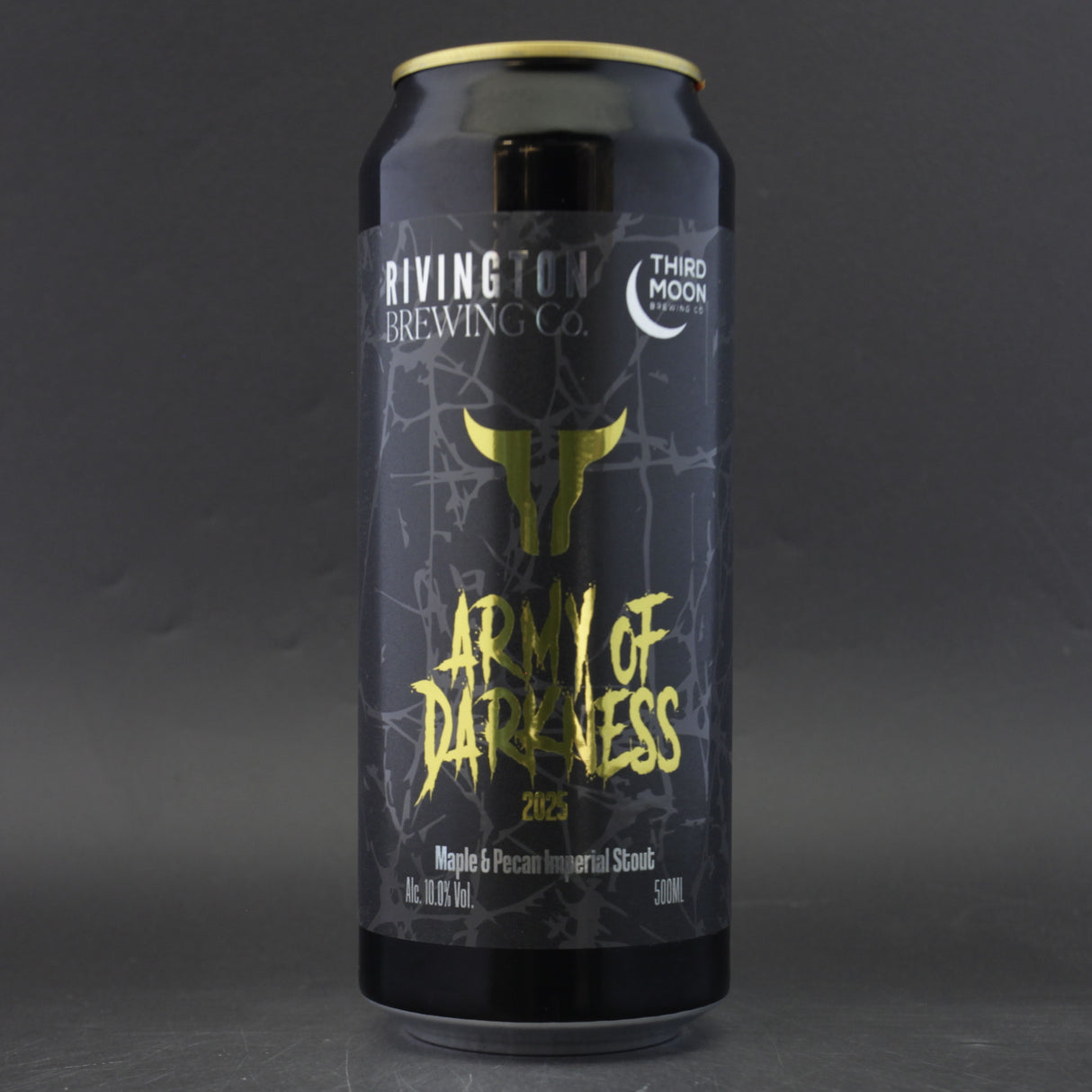 This is a can of Rivington / Third Moon - Army Of Darkness - 10% (500ml). It is a Imperial Stout / Porter craft beer available to buy from Ghost Whale, voted London's best craft beer shop.