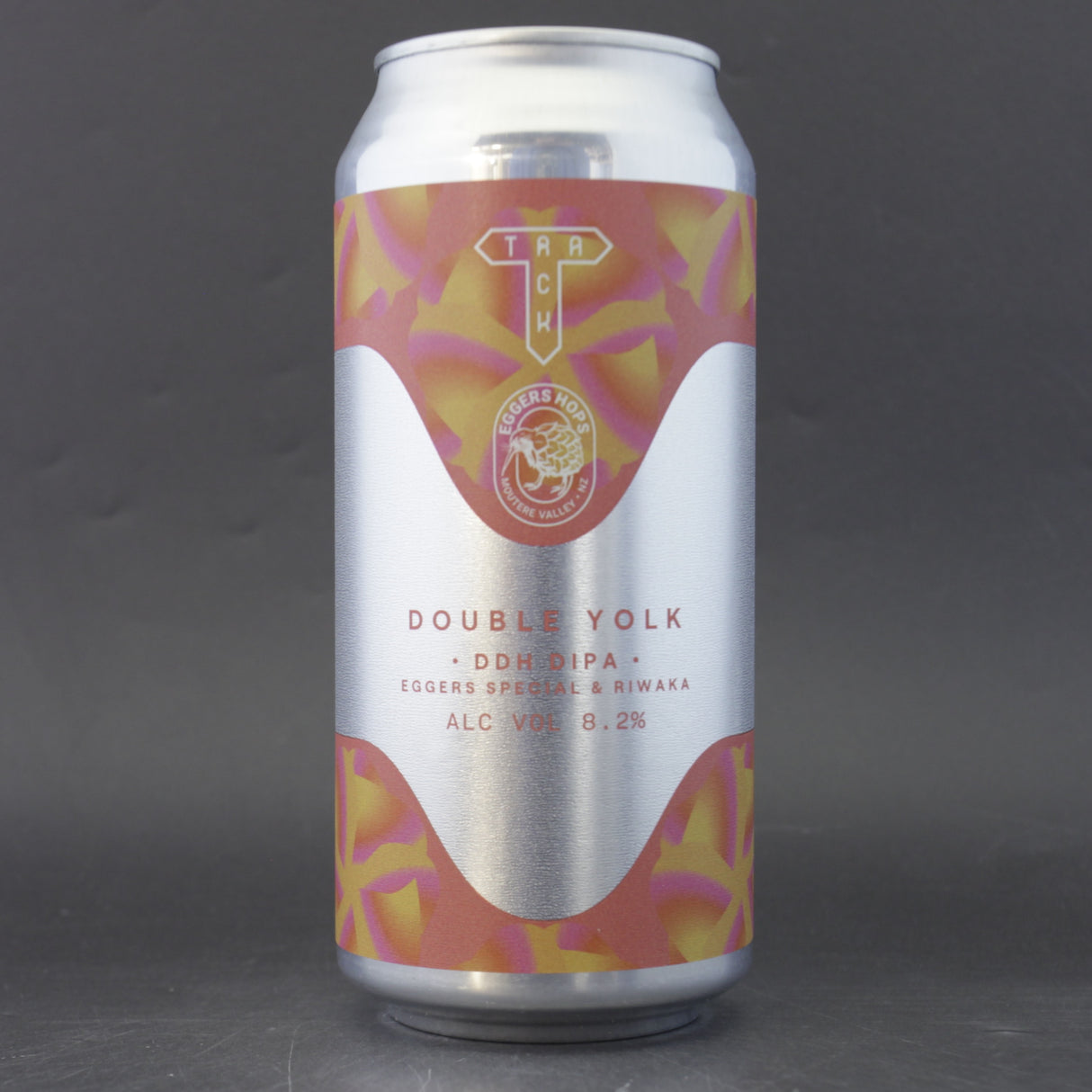 This is a can of Track - Double Yolk - 8.2% (440ml). It is a Double IPA craft beer available to buy from Ghost Whale, voted London's best craft beer shop.