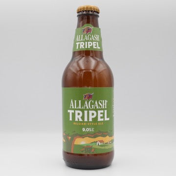 This is a bottle of Allagash - Tripel - 9% (355ml). It is a Belgian Style craft beer available to buy from Ghost Whale, voted London's best craft beer shop.