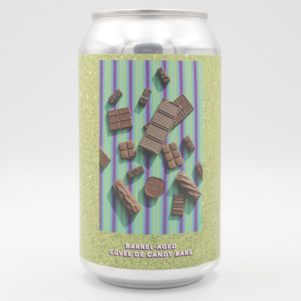 This is a can of Evil Twin - Barrel Aged Cuvée De Candy Bars - 13% (355ml). It is a Imperial Stout / Porter craft beer available to buy from Ghost Whale, voted London's best craft beer shop.