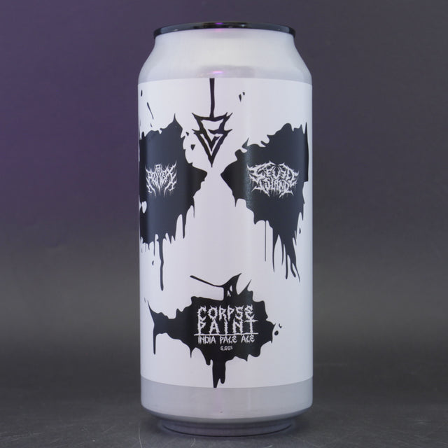 This is a can of Azvex / Seven Islands - Corpse Paint - 6.66% (440ml). It is a IPA craft beer available to buy from Ghost Whale, voted London's best craft beer shop.