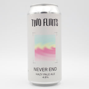 This is a can of Two Flints - Never End - 4.8% (440ml). It is a Pale Ale craft beer available to buy from Ghost Whale, voted London's best craft beer shop.