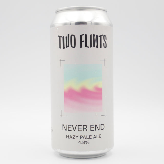 This is a can of Two Flints - Never End - 4.8% (440ml). It is a Pale Ale craft beer available to buy from Ghost Whale, voted London's best craft beer shop.