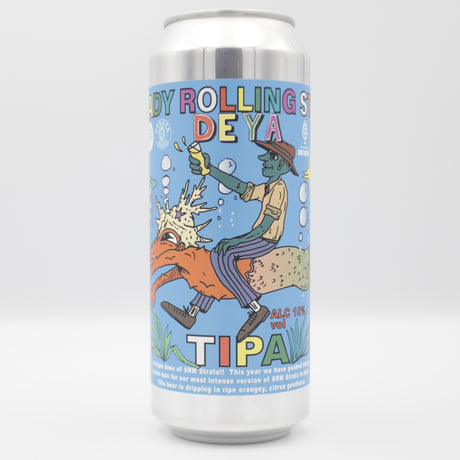 This is a can of DEYA - Steady Rolling Strata TIPA - 10% (500ml). It is a Triple IPA craft beer available to buy from Ghost Whale, voted London's best craft beer shop.