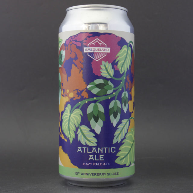 This is a can of Basqueland - Atlantic Ale - 4.7% (440ml). It is a Pale Ale craft beer available to buy from Ghost Whale, voted London's best craft beer shop.