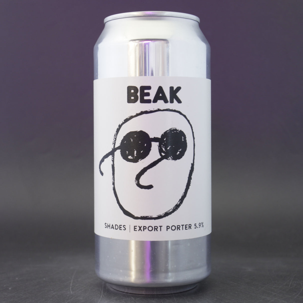 This is a can of Beak Brewery - Shades - 5.9% (440ml). It is a Stout / Porter craft beer available to buy from Ghost Whale, voted London's best craft beer shop.