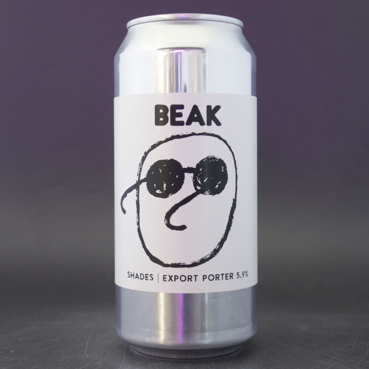 This is a can of Beak Brewery - Shades - 5.9% (440ml). It is a Stout / Porter craft beer available to buy from Ghost Whale, voted London's best craft beer shop.