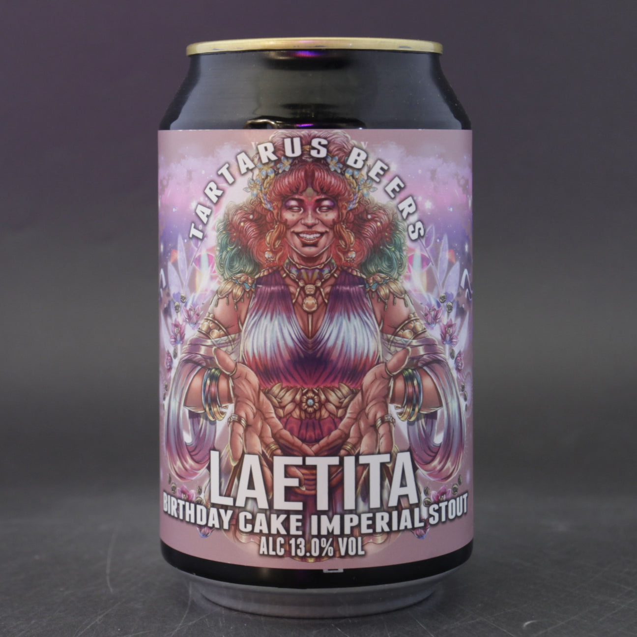 This is a can of Tartarus - Laetitia - 13% (330ml). It is a Imperial Stout / Porter craft beer available to buy from Ghost Whale, voted London's best craft beer shop.
