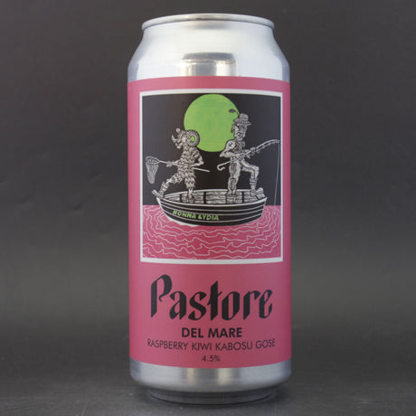 This is a can of Pastore - Del Mare: Raspberry, Kiwi, Kabosu - 4.5% (440ml). It is a Sour craft beer available to buy from Ghost Whale, voted London's best craft beer shop.
