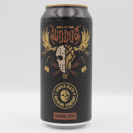 This is a can of Sudden Death - Bull Of The Woods - 11% (440ml). It is a Imperial Stout / Porter craft beer available to buy from Ghost Whale, voted London's best craft beer shop.