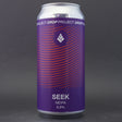 This is a can of Drop Project - Seek - 6% (440ml). It is a IPA craft beer available to buy from Ghost Whale, voted London's best craft beer shop.