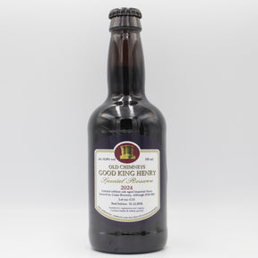 This is a bottle of Old Chimneys - Good King Henry Special Reserve 2024 - 11% (330ml). It is a Imperial Stout / Porter craft beer available to buy from Ghost Whale, voted London's best craft beer shop.