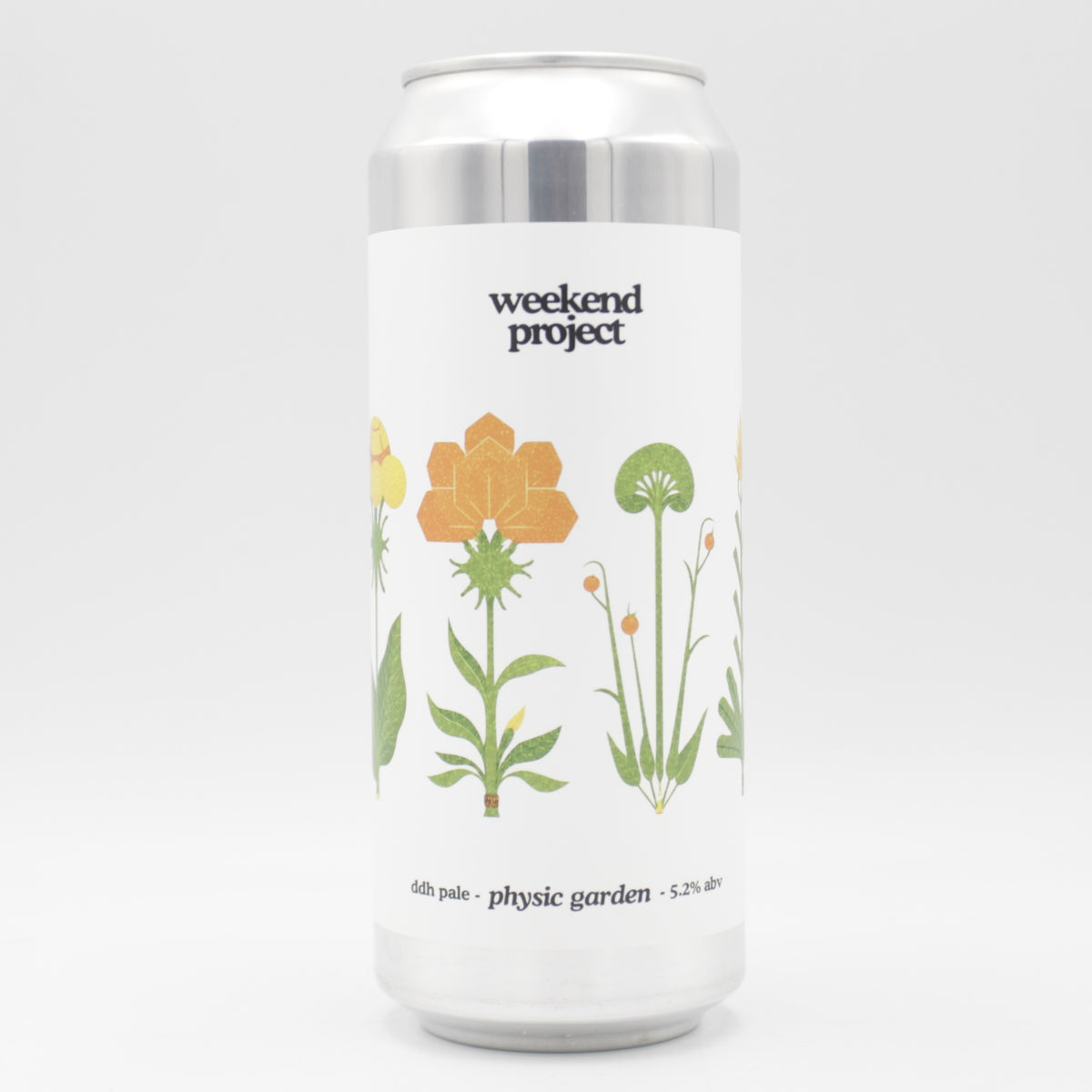 This is a can of Weekend Project - Physic Garden - 5.2% (500ml). It is a Pale Ale craft beer available to buy from Ghost Whale, voted London's best craft beer shop.