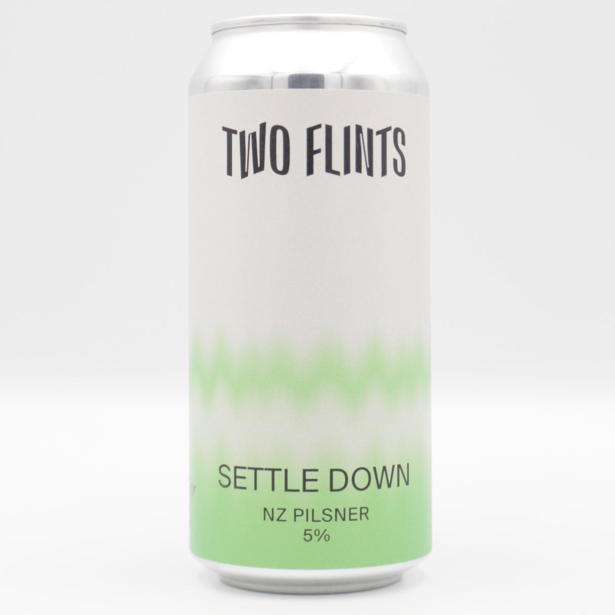 This is a can of Two Flints - Settle Down - 5% (440ml). It is a Lager / Pilsner / Kölsch craft beer available to buy from Ghost Whale, voted London's best craft beer shop.