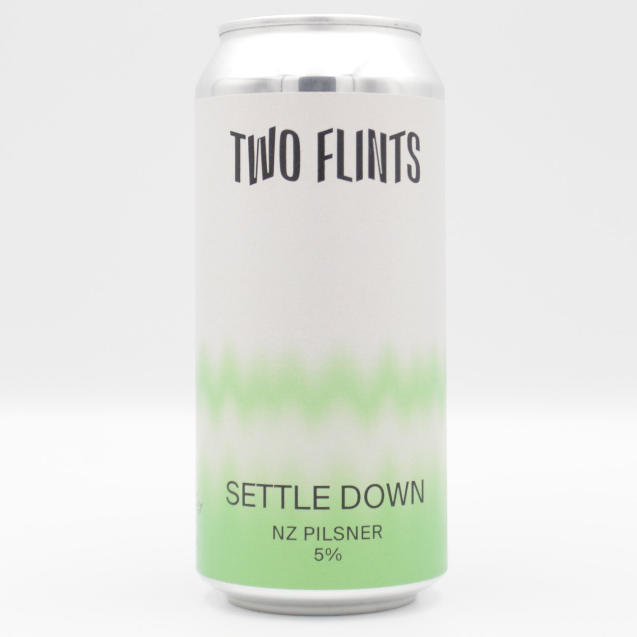 This is a can of Two Flints - Settle Down - 5% (440ml). It is a Lager / Pilsner / Kölsch craft beer available to buy from Ghost Whale, voted London's best craft beer shop.