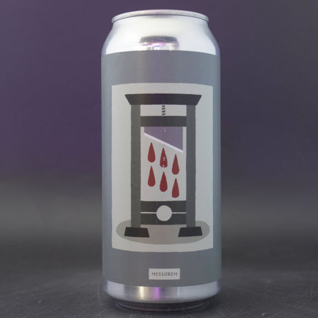 This is a can of Messorem - A La Guillotine XTRM TURBO - 7% (473ml). It is a IPA craft beer available to buy from Ghost Whale, voted London's best craft beer shop.
