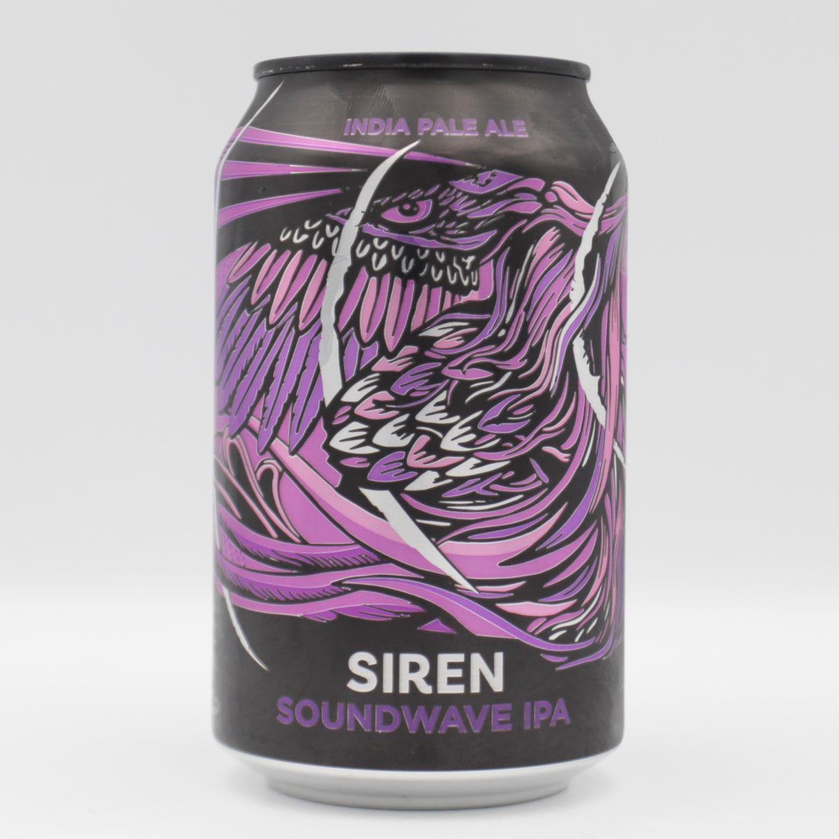This is a can of Siren - Soundwave - 5.6% (330ml). It is a IPA craft beer available to buy from Ghost Whale, voted London's best craft beer shop.