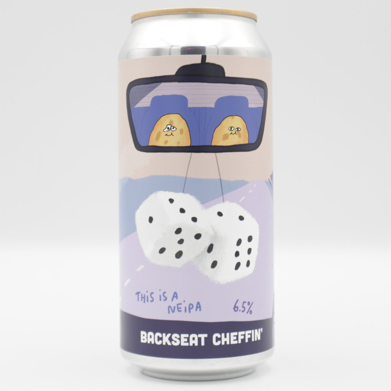 This is a can of Pretty Decent - Backseat Cheffin' - 6.5% (440ml). It is a IPA craft beer available to buy from Ghost Whale, voted London's best craft beer shop.