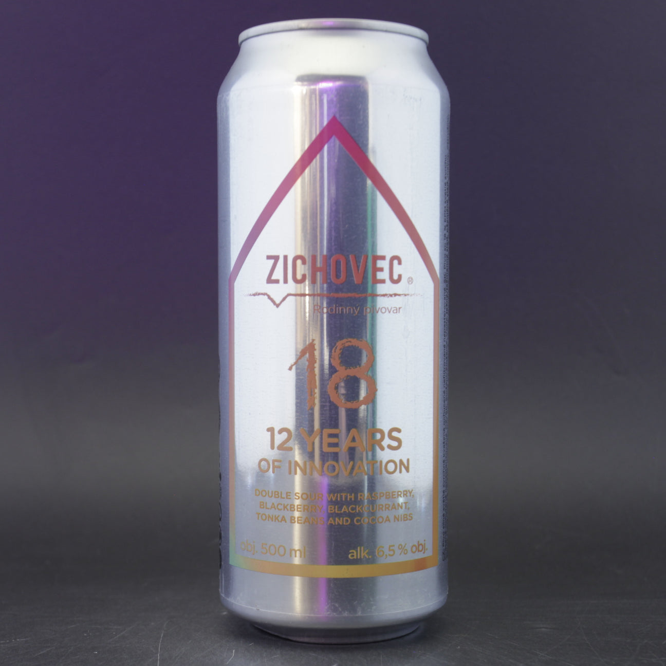 This is a can of Zichovec - 12 Years Of Innovation - 6.5% (500ml). It is a Sour craft beer available to buy from Ghost Whale, voted London's best craft beer shop.