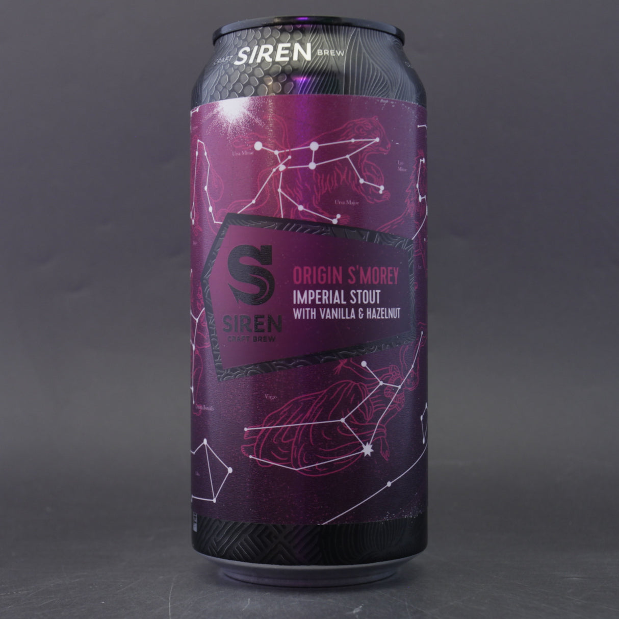 This is a can of Siren - Origin S'Morey - 10% (440ml). It is a Imperial Stout / Porter craft beer available to buy from Ghost Whale, voted London's best craft beer shop.