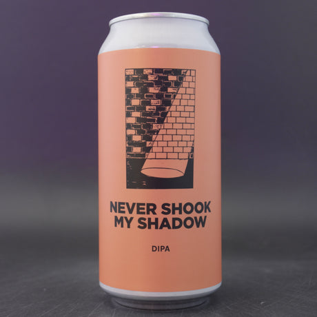 This is a can of Pomona Island - Never Shook My Shadow - 8% (440ml). It is a Double IPA craft beer available to buy from Ghost Whale, voted London's best craft beer shop.