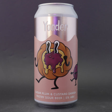 This is a can of Yonder - Sugar Plum & Custard Danish - 5% (440ml). It is a Sour craft beer available to buy from Ghost Whale, voted London's best craft beer shop.
