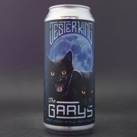This is a can of Jester King - The Garys - 7.2% (473ml). It is a IPA craft beer available to buy from Ghost Whale, voted London's best craft beer shop.