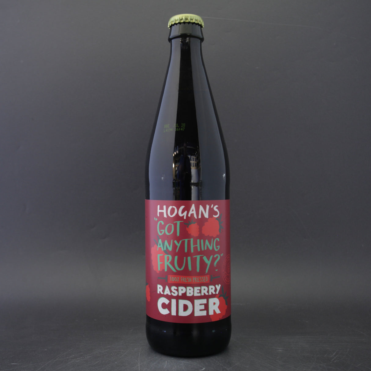 This is a bottle of Hogan's - Got Anything Fruity? - 4% (500ml). It is a  craft cider available to buy from Ghost Whale, voted London's best craft beer shop.