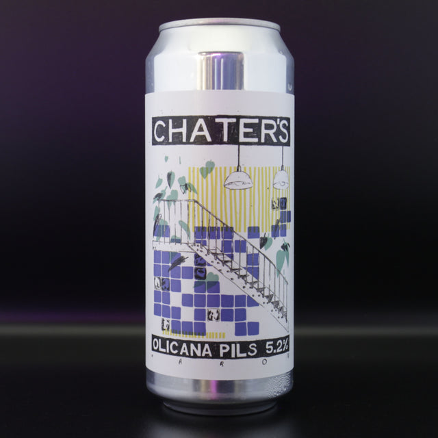 This is a can of Baron - Chater's Olicana Pils - 5.2% (500ml). It is a Lager / Pilsner / Kölsch craft beer available to buy from Ghost Whale, voted London's best craft beer shop.