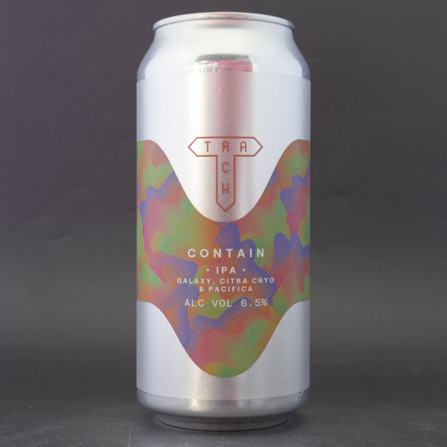 This is a can of Track - Contain - 6.5% (440ml). It is a IPA craft beer available to buy from Ghost Whale, voted London's best craft beer shop.