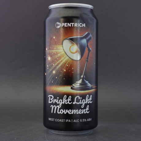 This is a can of Pentrich - Bright Light Movement - 6.5% (440ml). It is a IPA craft beer available to buy from Ghost Whale, voted London's best craft beer shop.