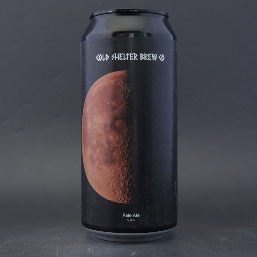 This is a can of Cold Shelter - Blood Moon - 5.4% (440ml). It is a Pale Ale craft beer available to buy from Ghost Whale, voted London's best craft beer shop.