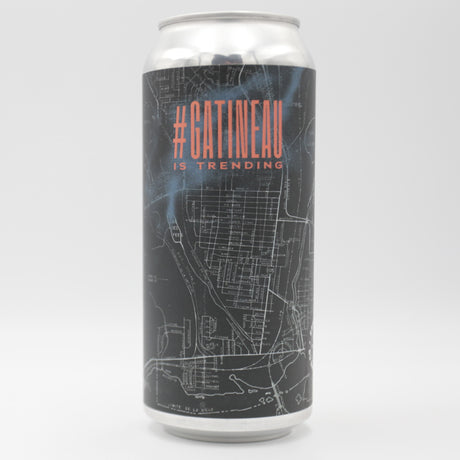 This is a can of Brasserie du Bas - #Gatineau Is Trending - 10% (473ml). It is a Triple IPA craft beer available to buy from Ghost Whale, voted London's best craft beer shop.