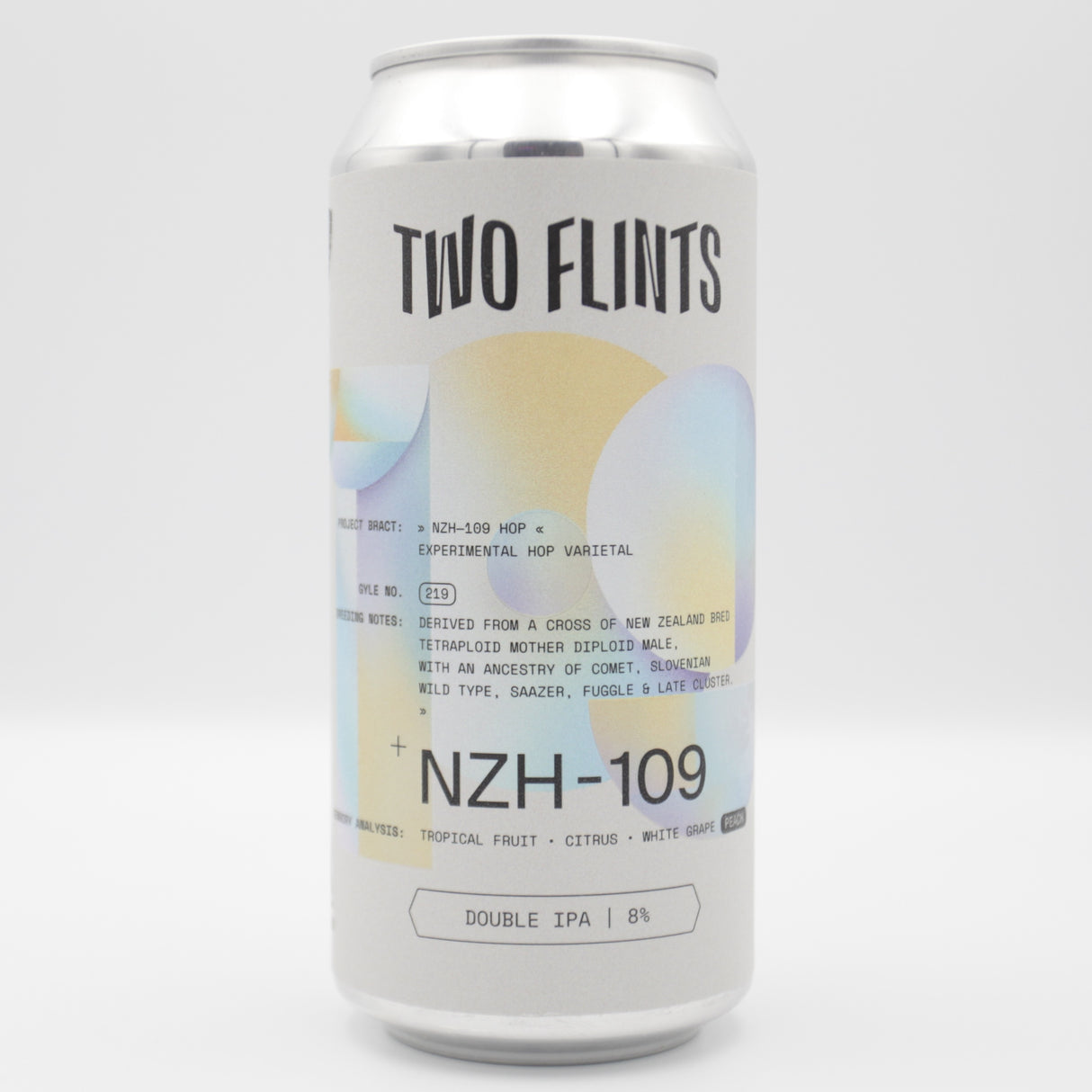 This is a can of Two Flints - Bract Project: NZH 109 - 8% (440ml). It is a Double IPA craft beer available to buy from Ghost Whale, voted London's best craft beer shop.