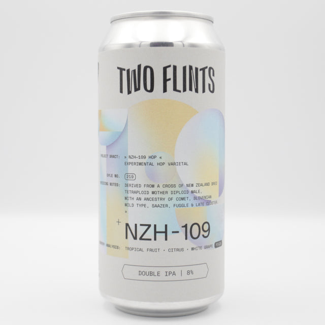 This is a can of Two Flints - Bract Project: NZH 109 - 8% (440ml). It is a Double IPA craft beer available to buy from Ghost Whale, voted London's best craft beer shop.