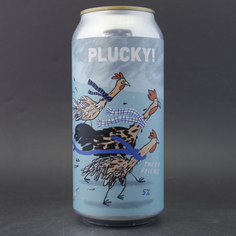 This is a can of Pretty Decent - Plucky! - 5% (440ml). It is a Pale Ale craft beer available to buy from Ghost Whale, voted London's best craft beer shop.